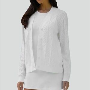 IVL Collective Diamond Stitch Cardigan, White, XS NWT